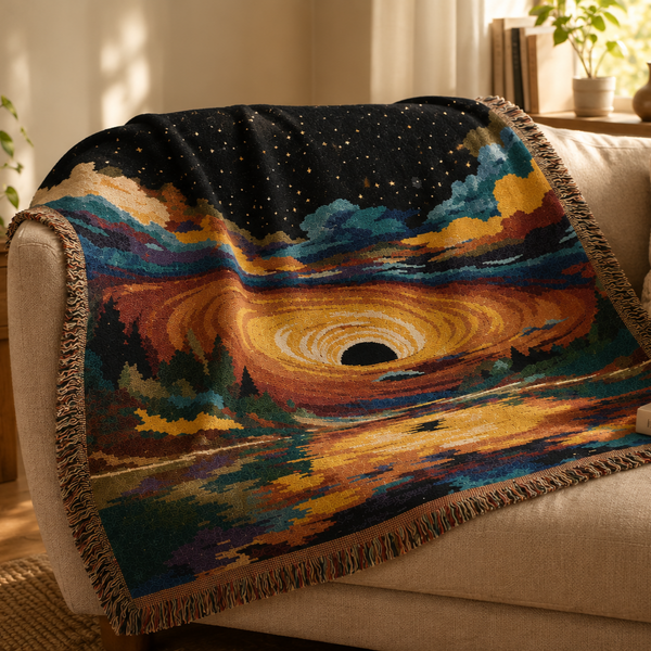 Galaxy Whirlpool Woven Tapestry Blanket