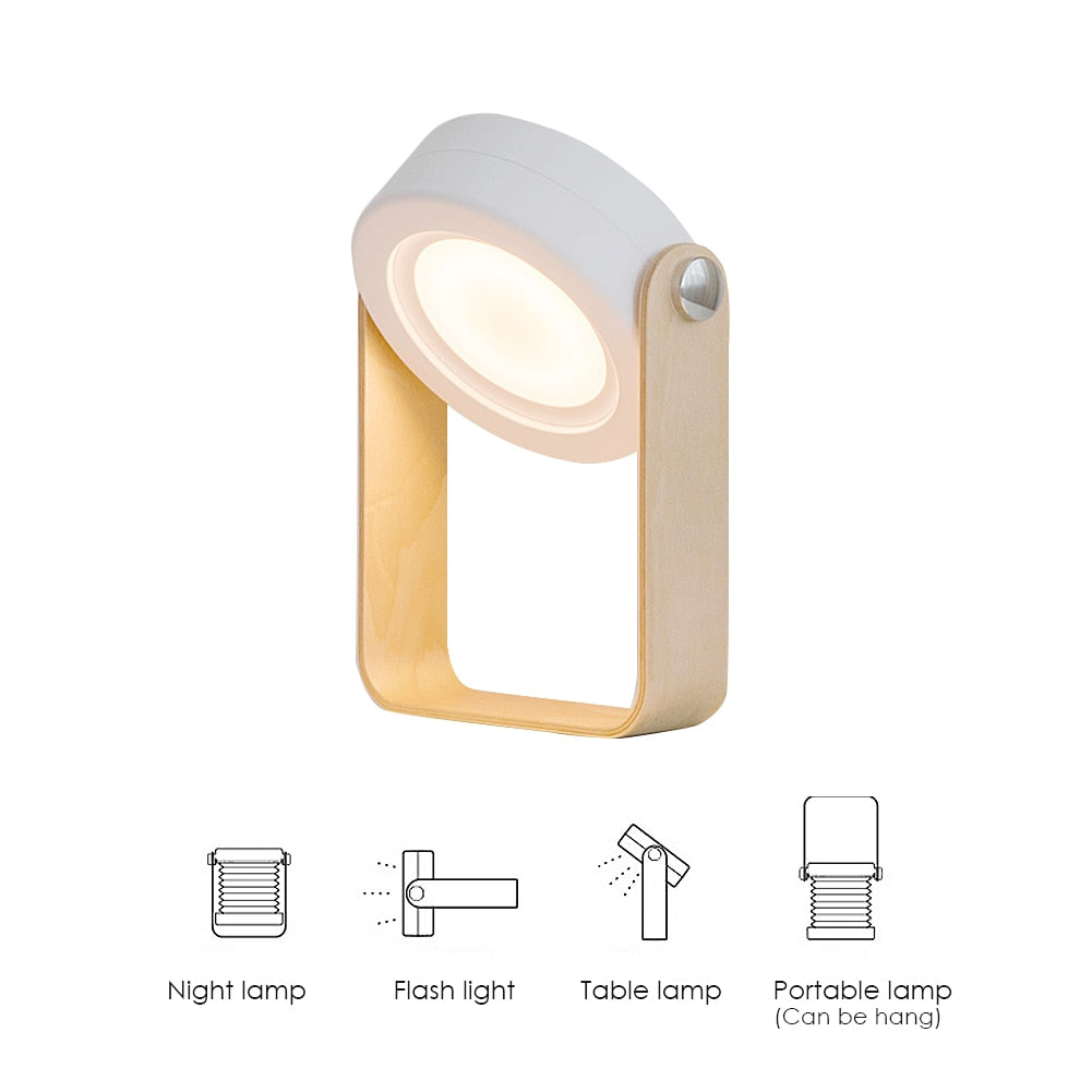 Foldable Touch Dimmable Reading LED Night Light Lantern Lamp (USB Rechargeable)