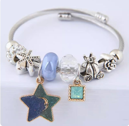 Crystal Star Bead Bracelet