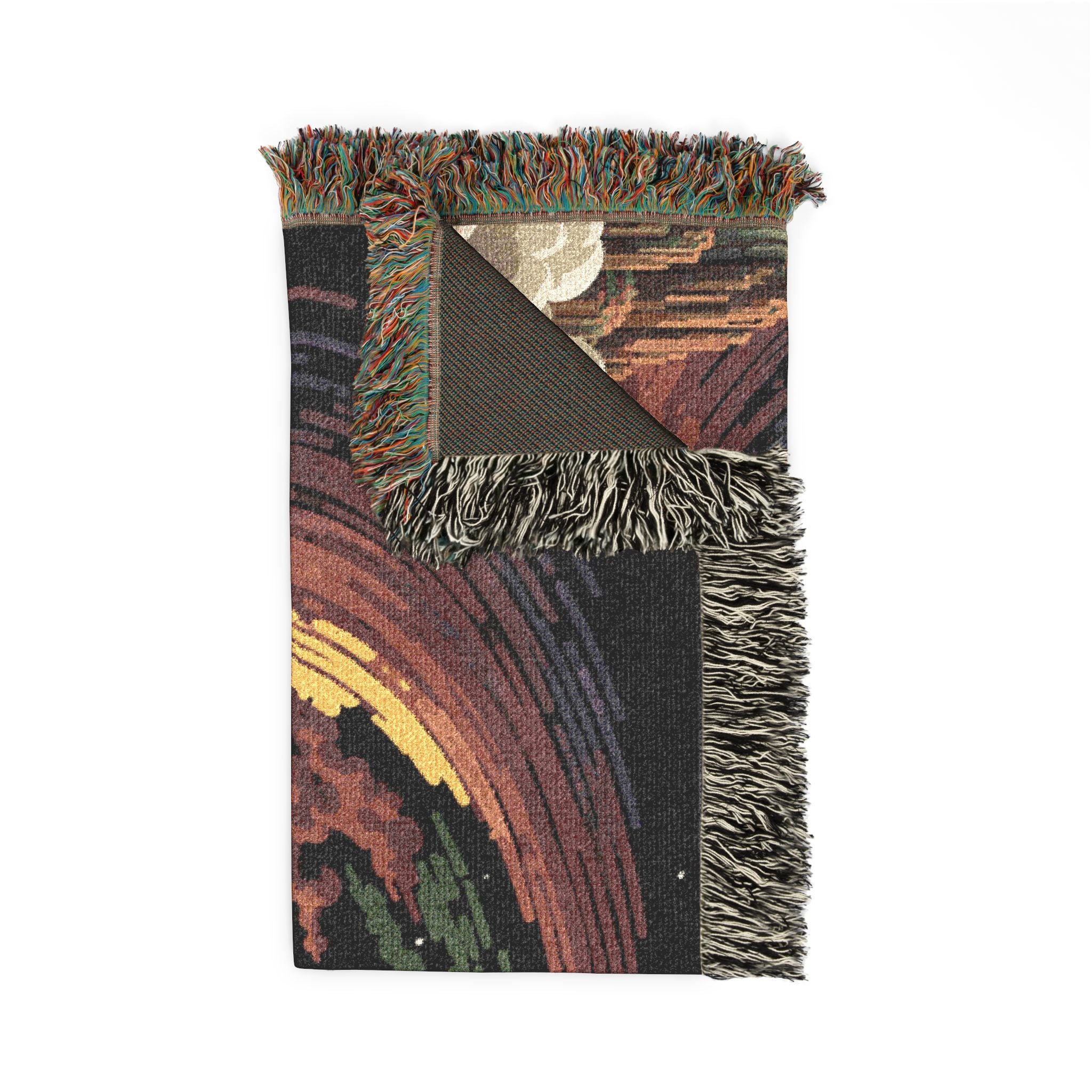 Cosmic Vortex Woven Blanket | Starry Swirl Tapestry Throw