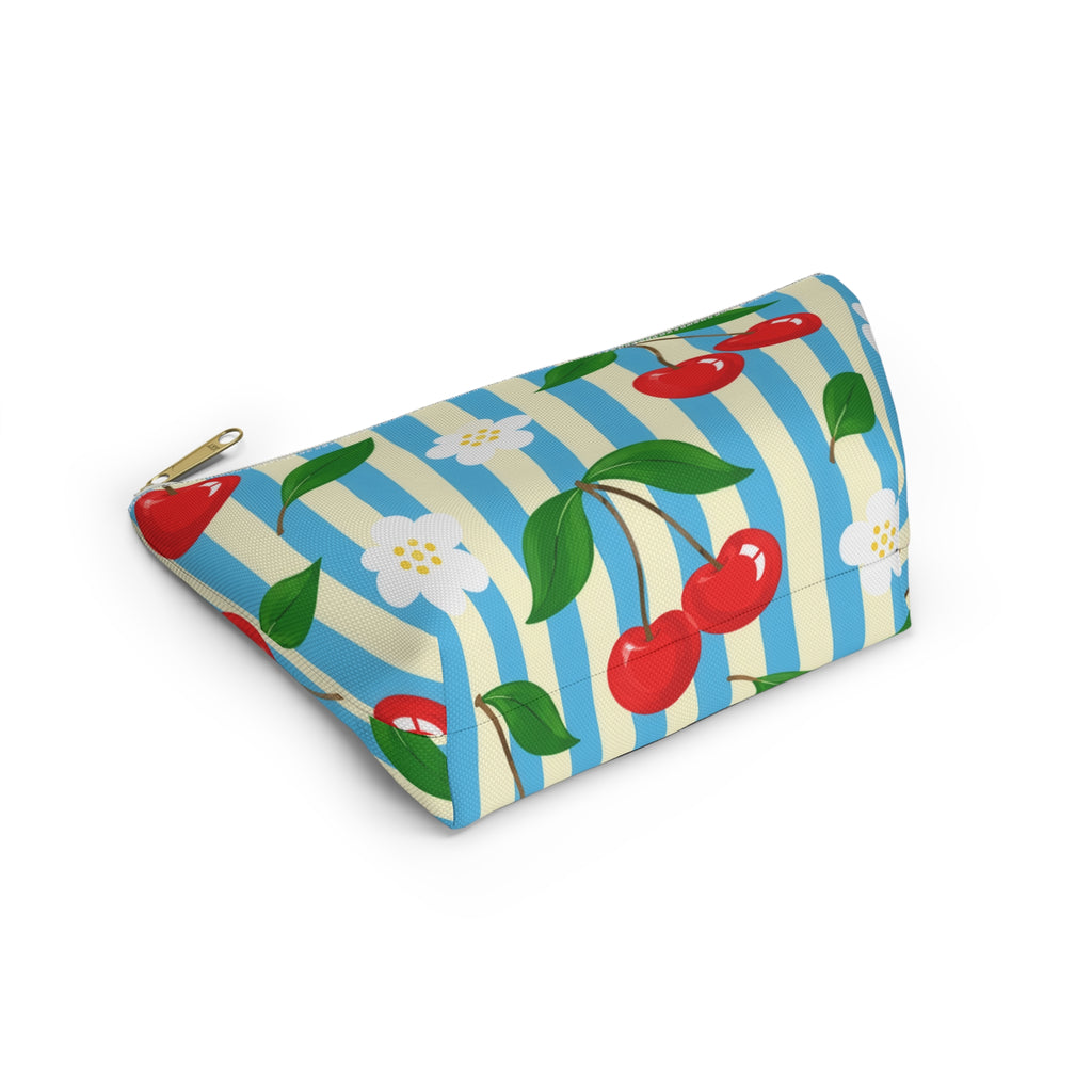 Cherry Blossom Stripe Accessory Pouch