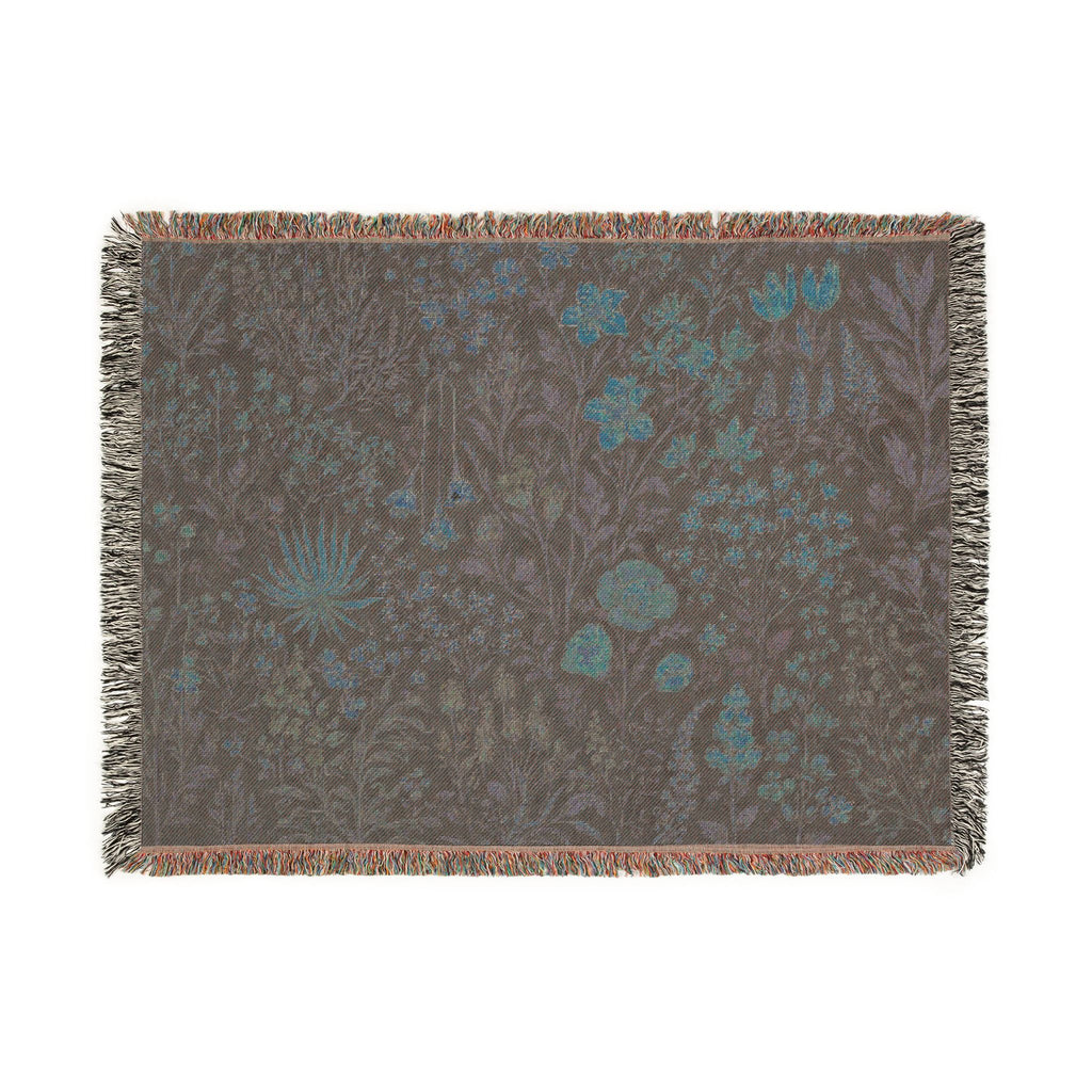 Vintage Floral Tapestry Woven Blanket | Botanical Garden Throw