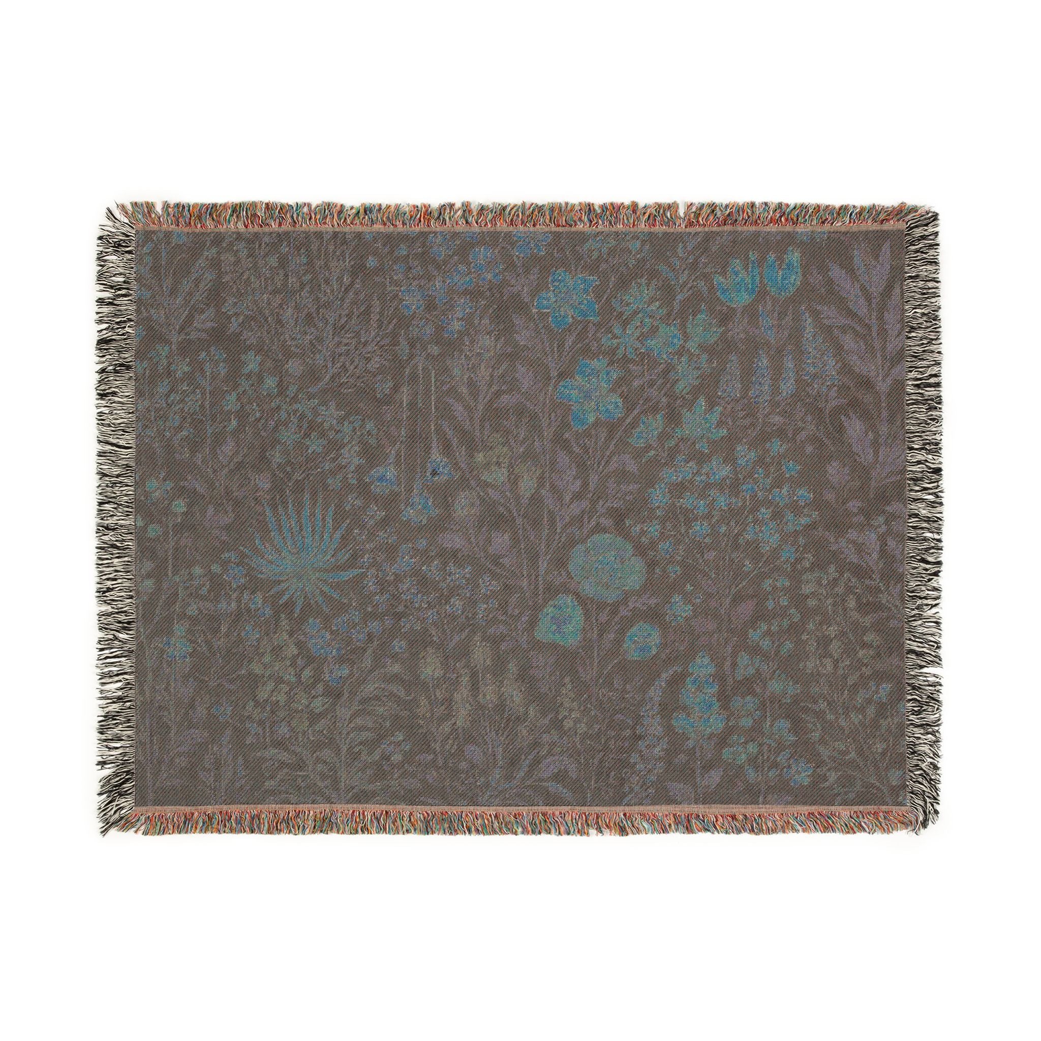 Vintage Floral Tapestry Woven Blanket | Botanical Garden Throw