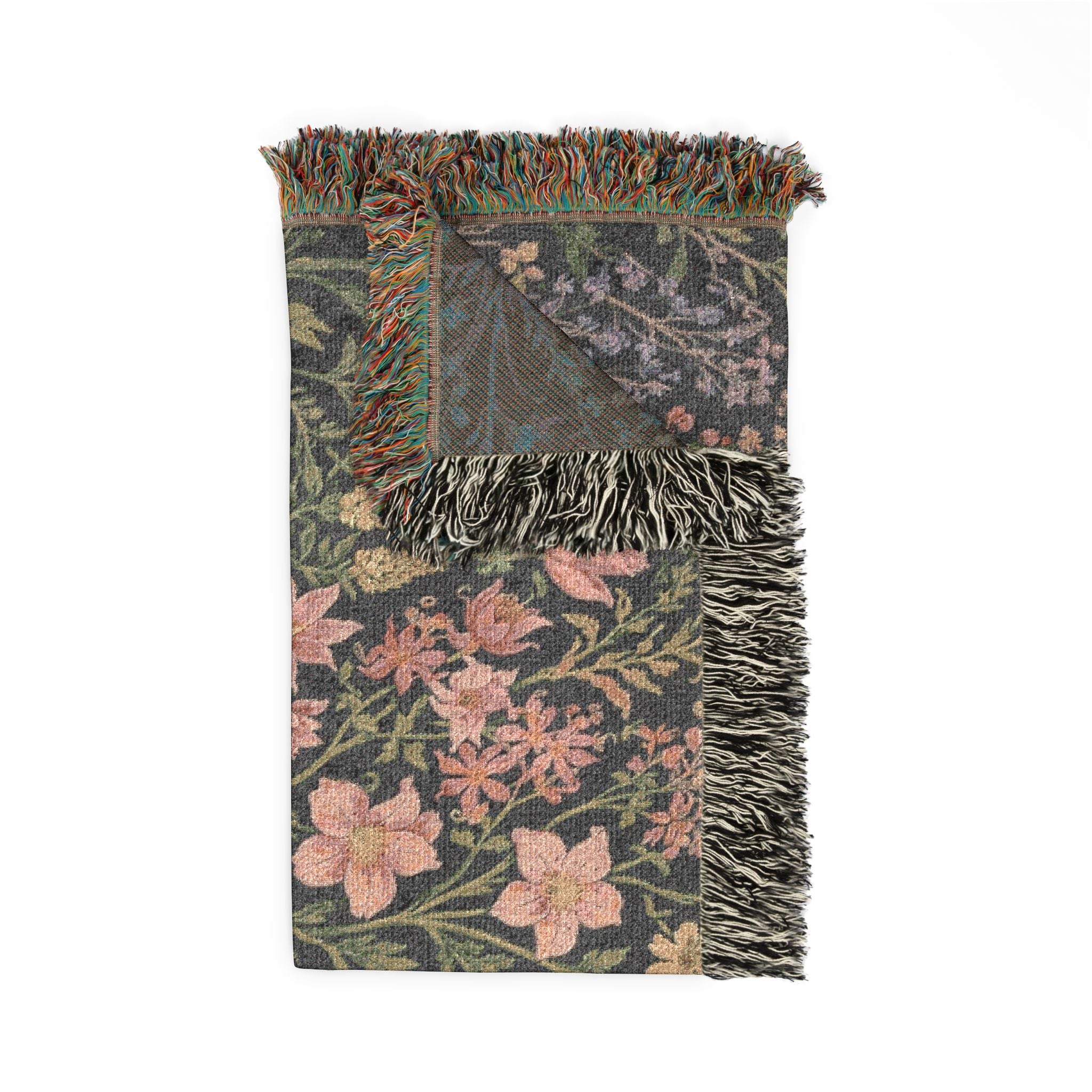 Vintage Floral Tapestry Woven Blanket | Botanical Garden Throw