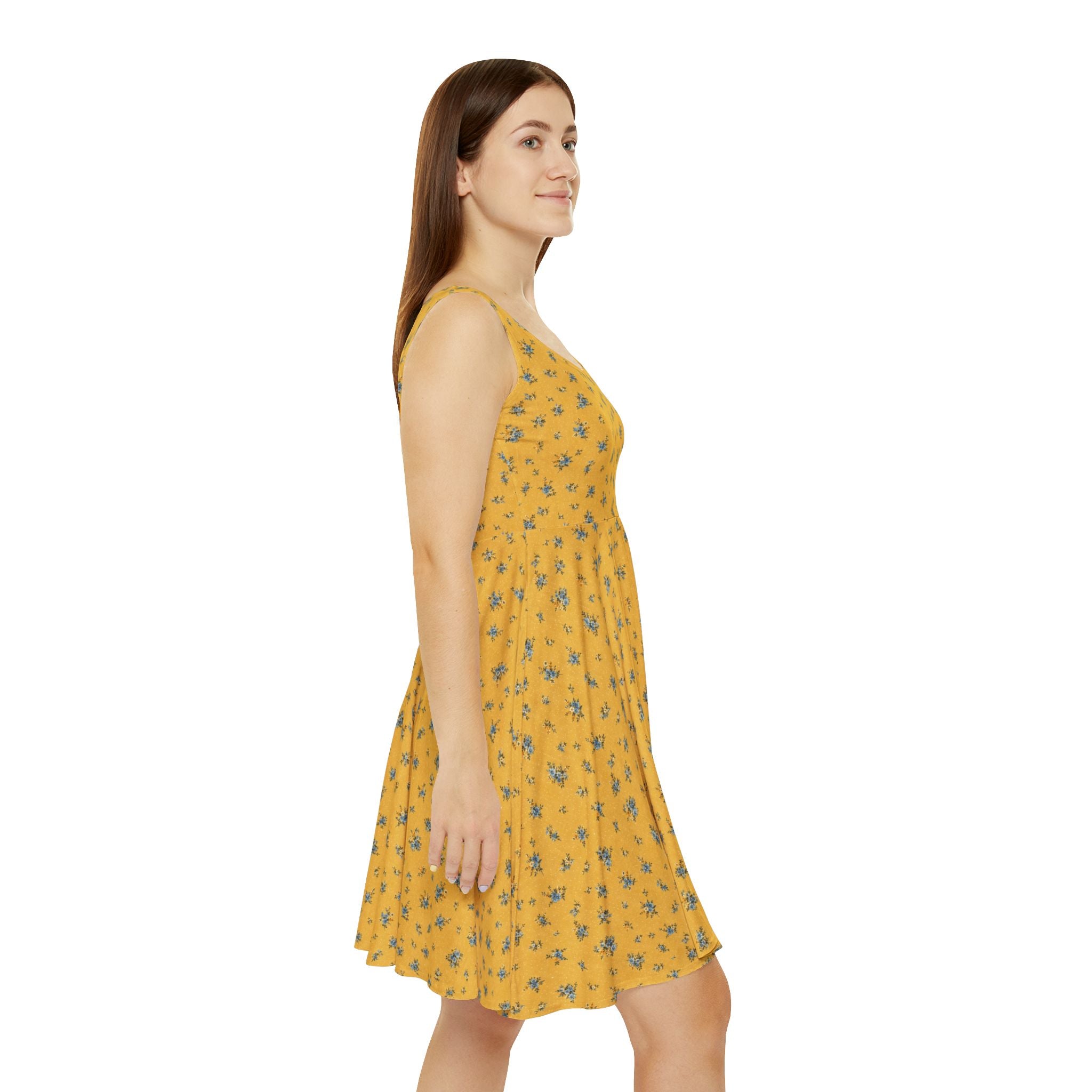 Yellow Floral Skater Dress