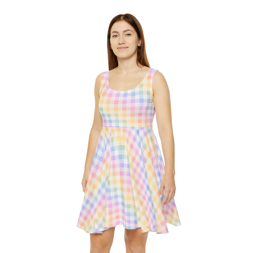 Pastel Gingham Skater Dress