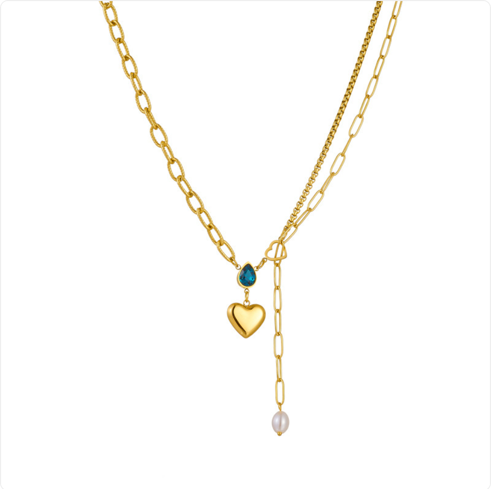 Elegant Pearl Heart Pendant Necklace
