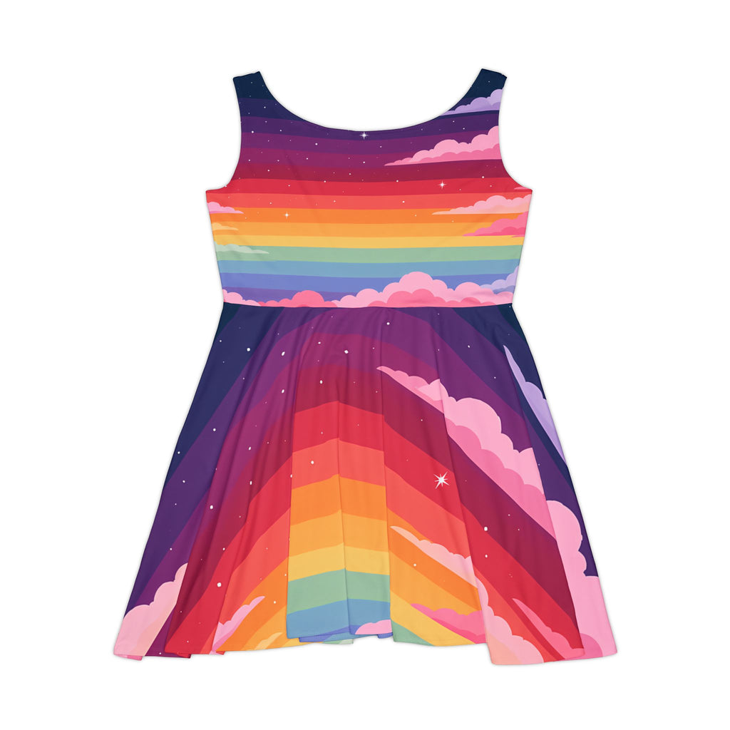 Rainbow Sunset Clouds Skater Dress