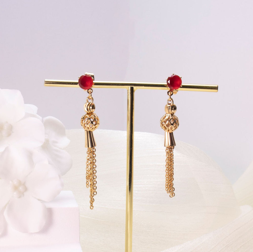 Gold finished Tassel Dangle Earrings