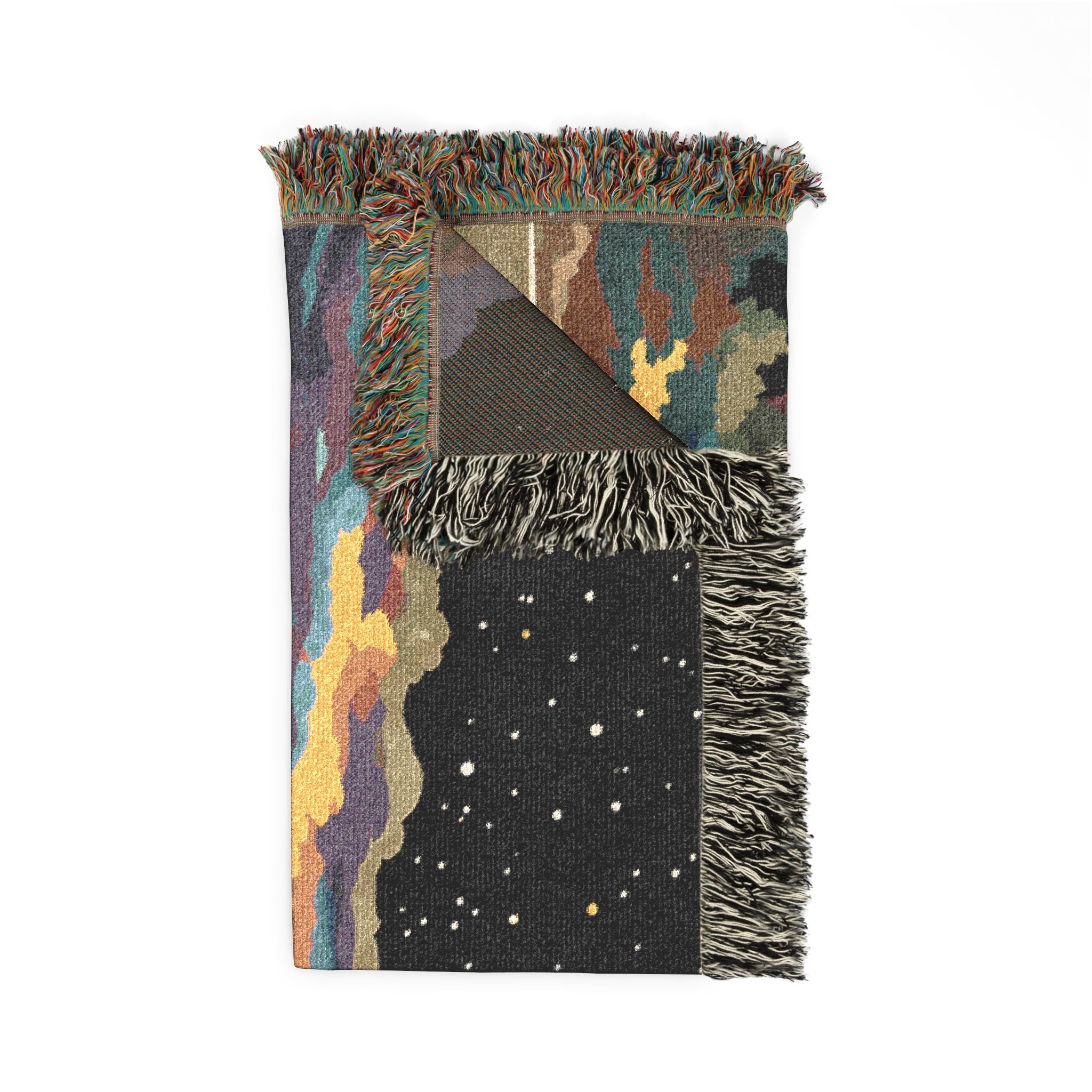 Galaxy Whirlpool woven blanket | cosmic landscape, starry sky, sunset reflection