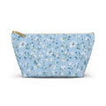 Light Blue Floral Pattern Accessory Pouch
