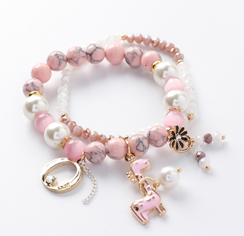 Giraffe Double Layer Crystal Bead Bracelet