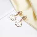 Vintage Ocean Shell Stud Earrings