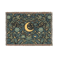 Crescent Moon Floral Woven Blanket | Starry Night Tapestry Throw