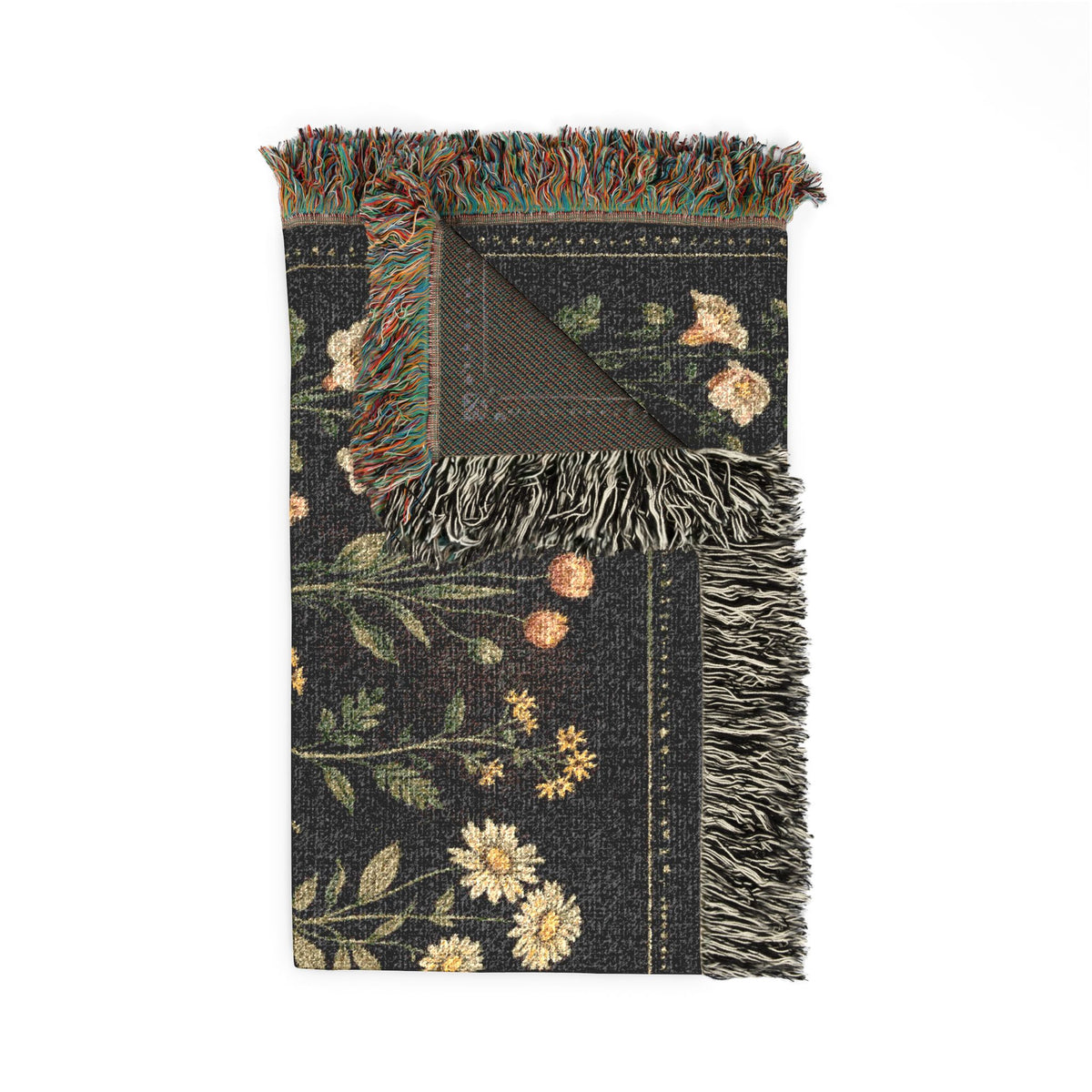 Vintage Herbarium Woven Tapestry Blanket