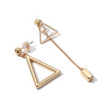 Korean Style Geometric Long Earrings - Asymmetrical Triangle