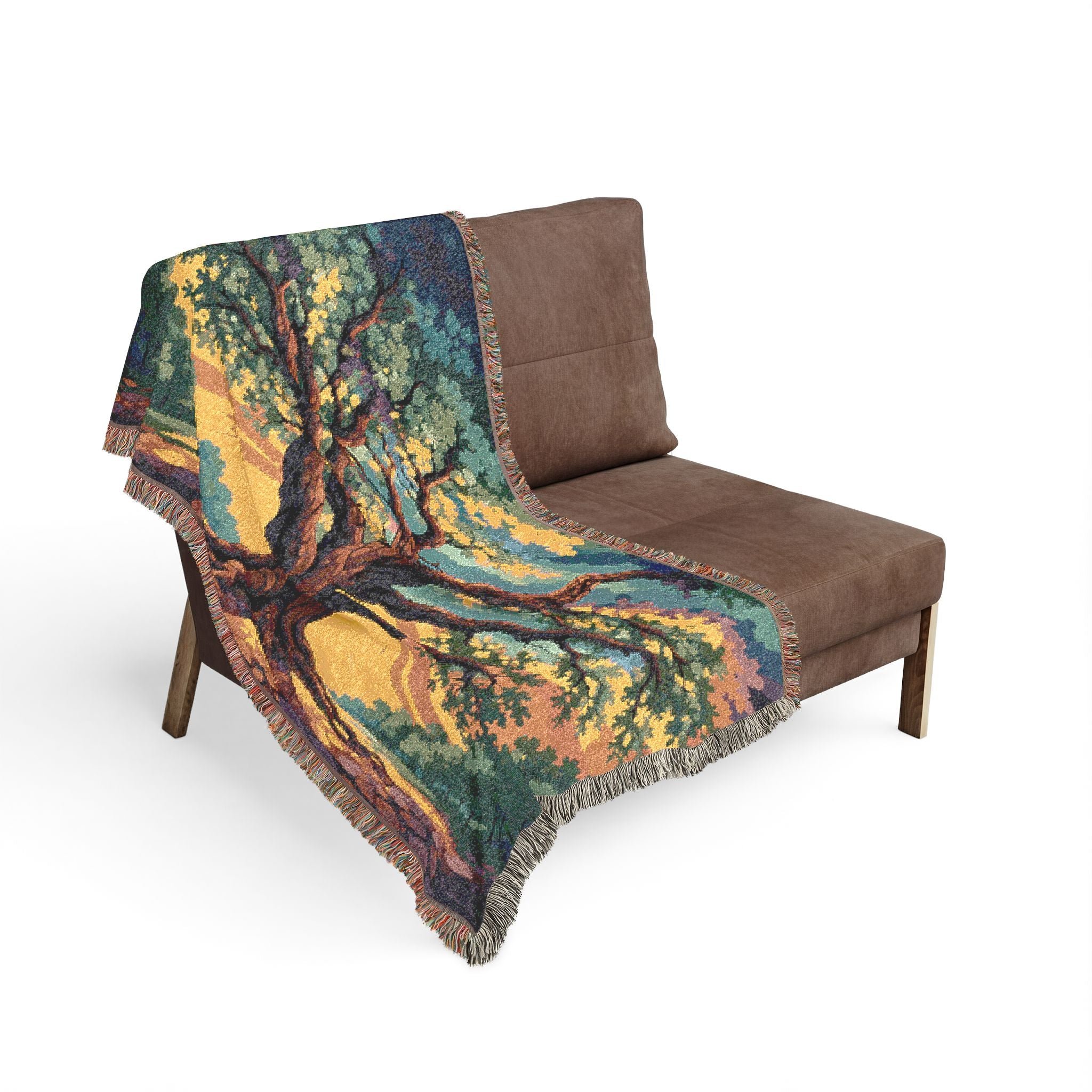 Sunset Tree Woven Blanket | Tapestry Tree Throw