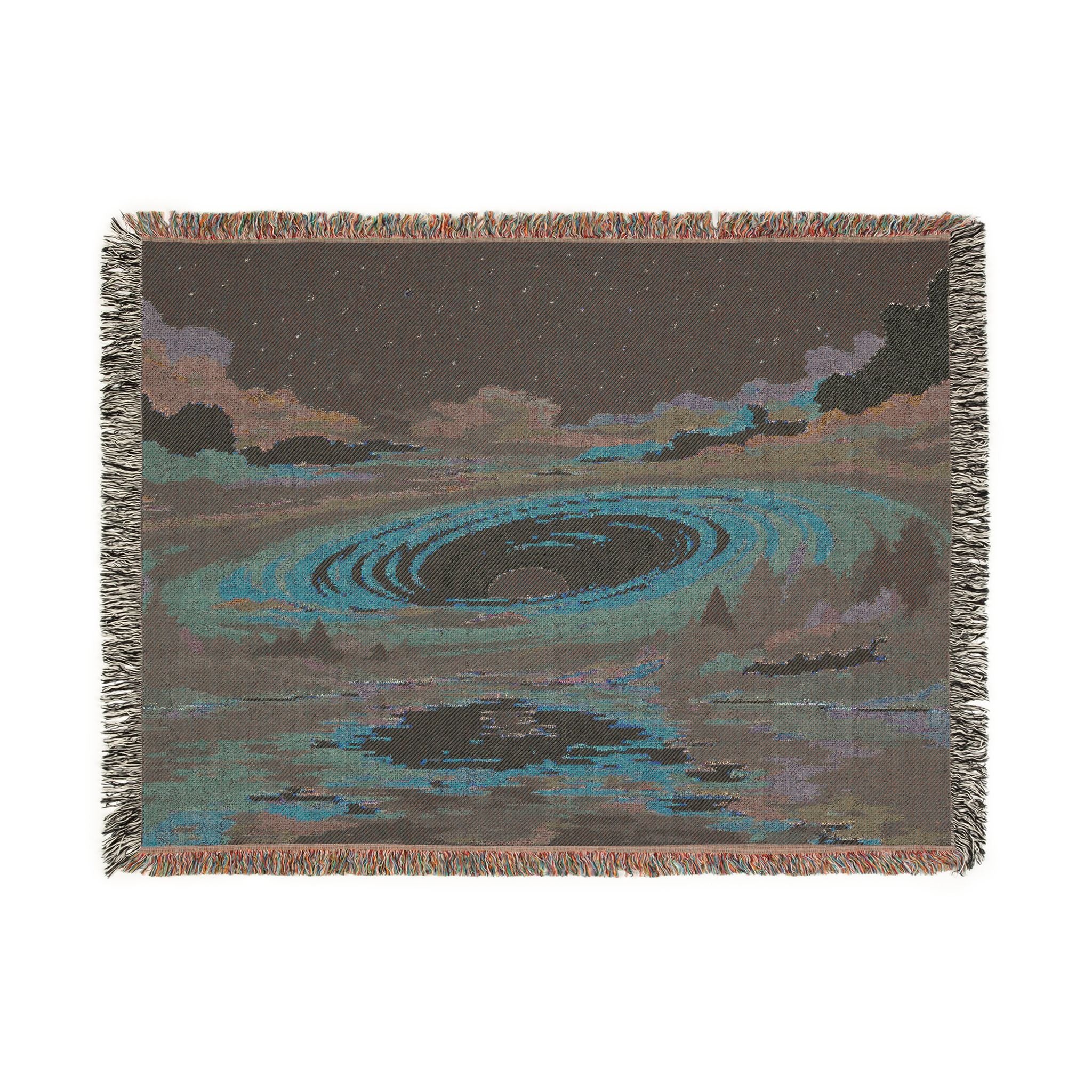 Galaxy Whirlpool woven blanket | cosmic landscape, starry sky, sunset reflection