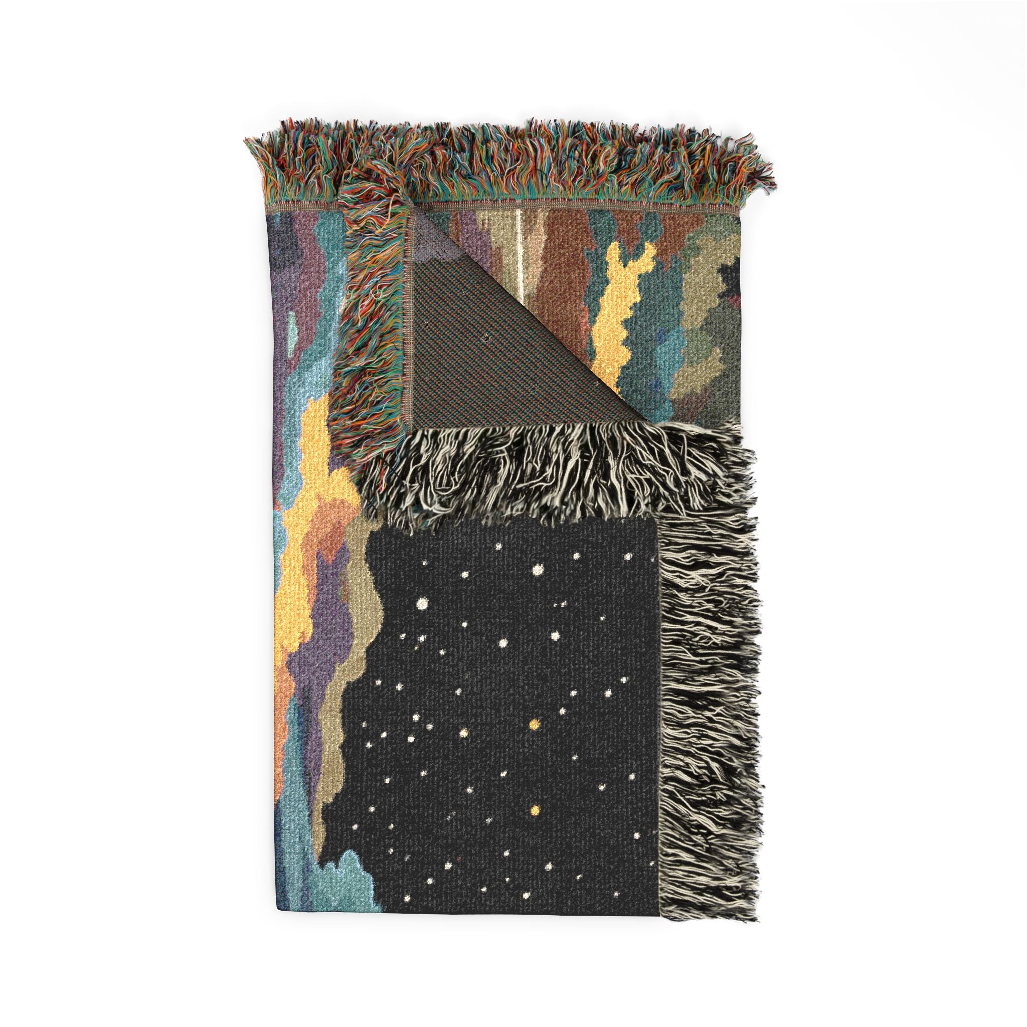 Galaxy Whirlpool woven blanket | cosmic landscape, starry sky, sunset reflection