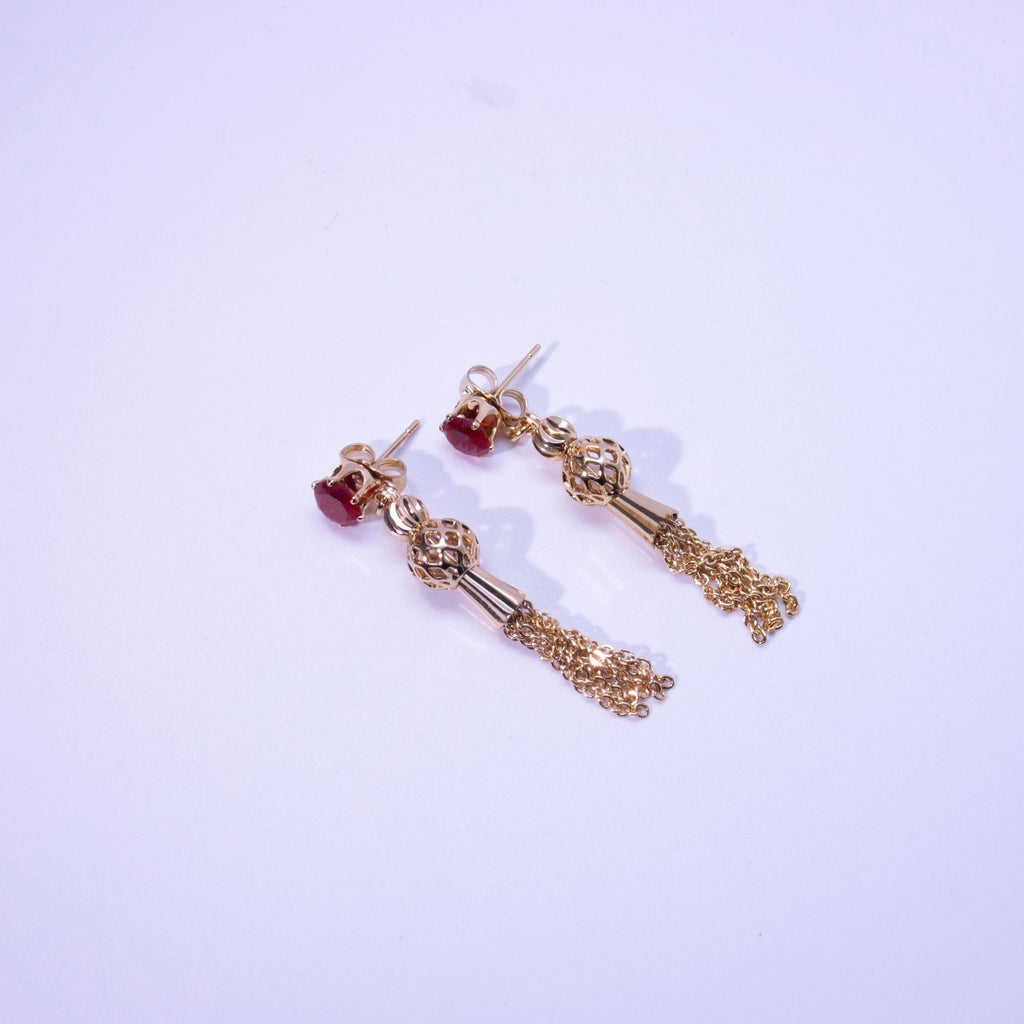 Gold finished Tassel Dangle Earrings