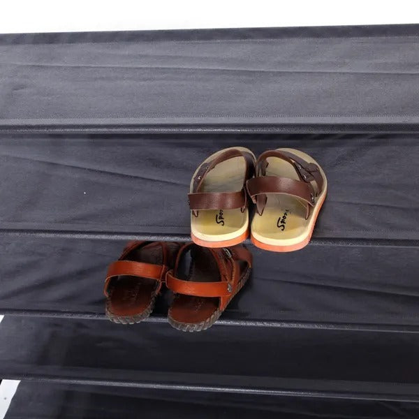 Black Five-Tier Fabric Shoe Storage