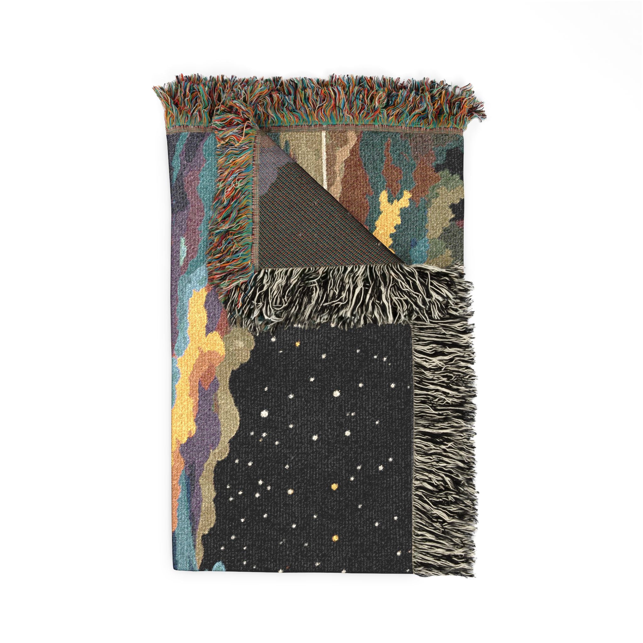 Galaxy Whirlpool woven blanket | cosmic landscape, starry sky, sunset reflection