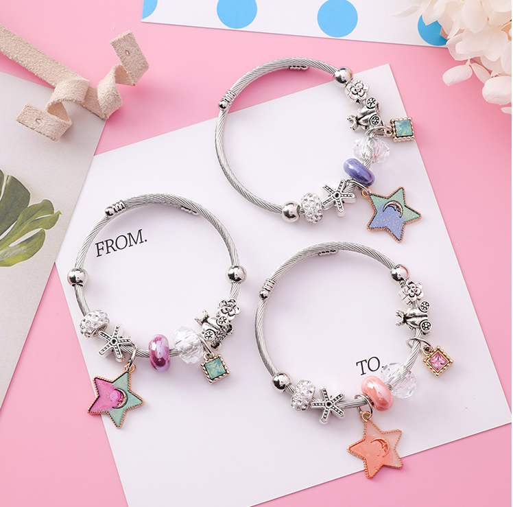 Crystal Star Bead Bracelet