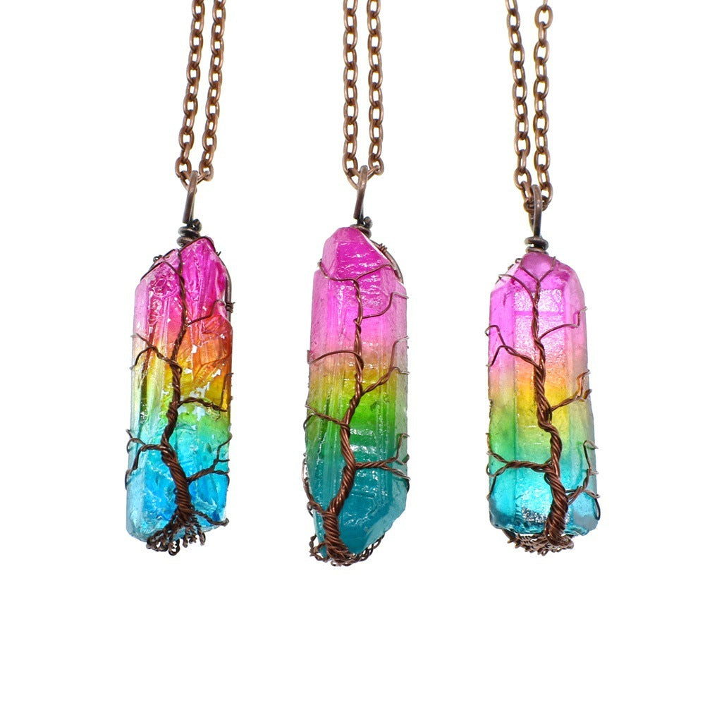 Life Tree Stone Column Necklace