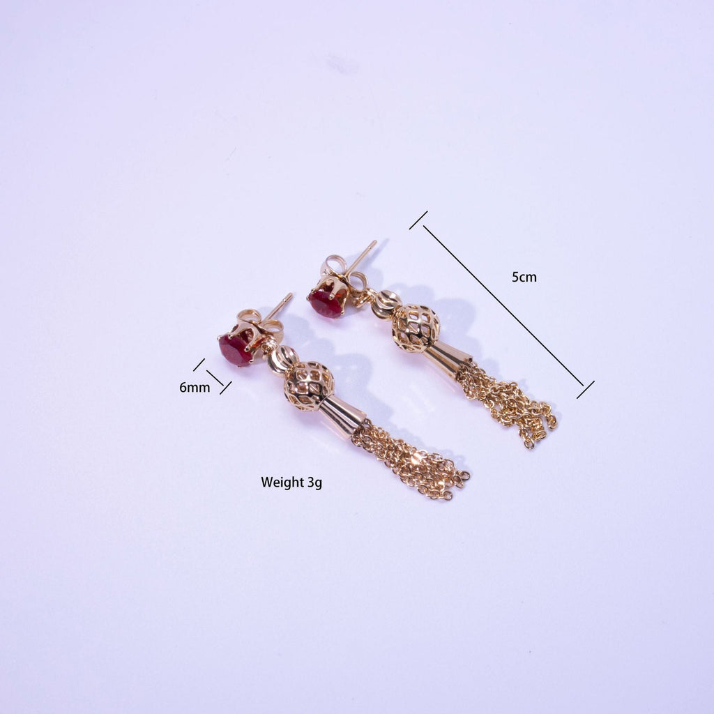 Gold finished Tassel Dangle Earrings