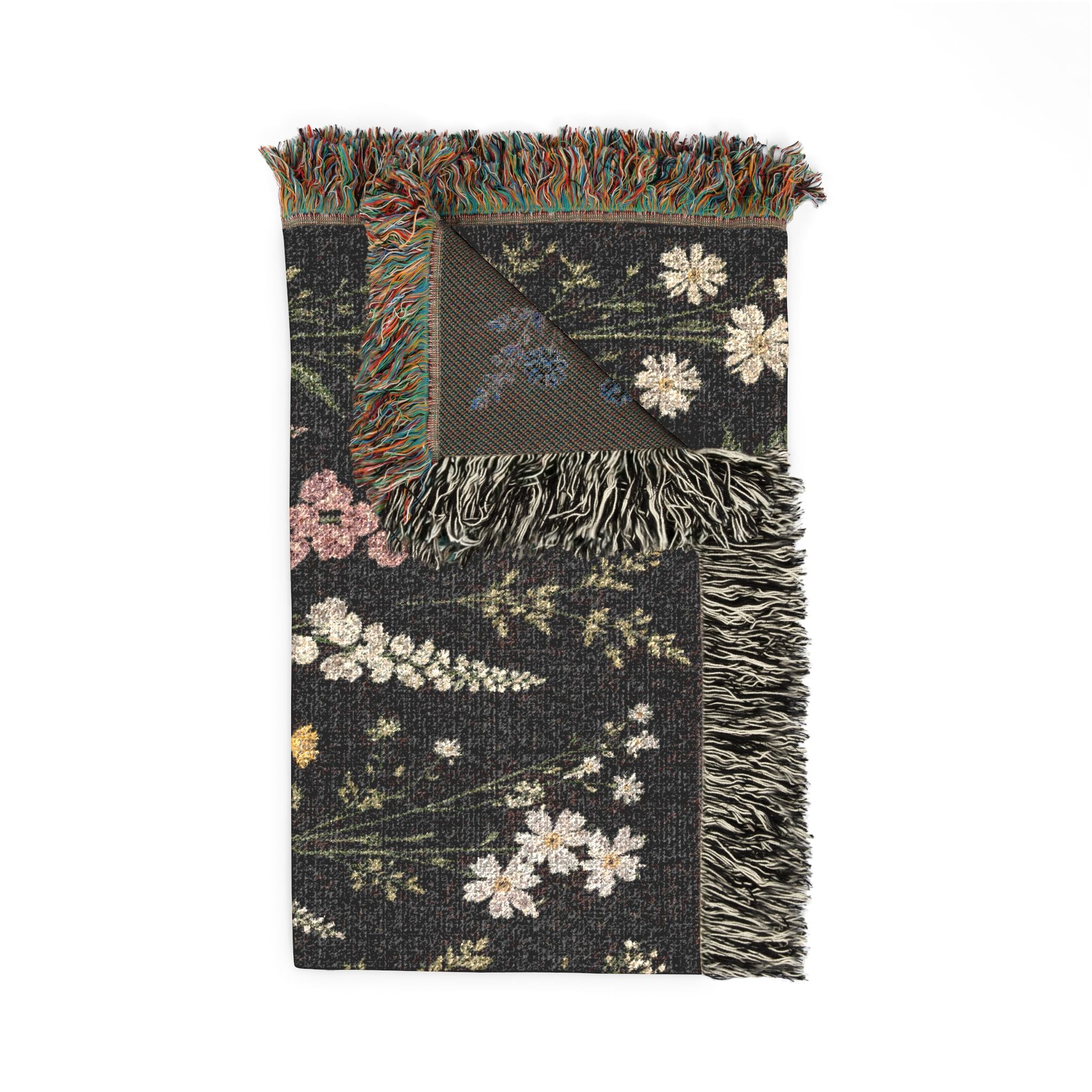 Vintage Wildflower Meadow Woven Tapestry Blanket