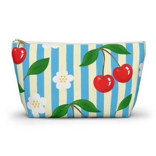 Cherry Blossom Stripe Accessory Pouch
