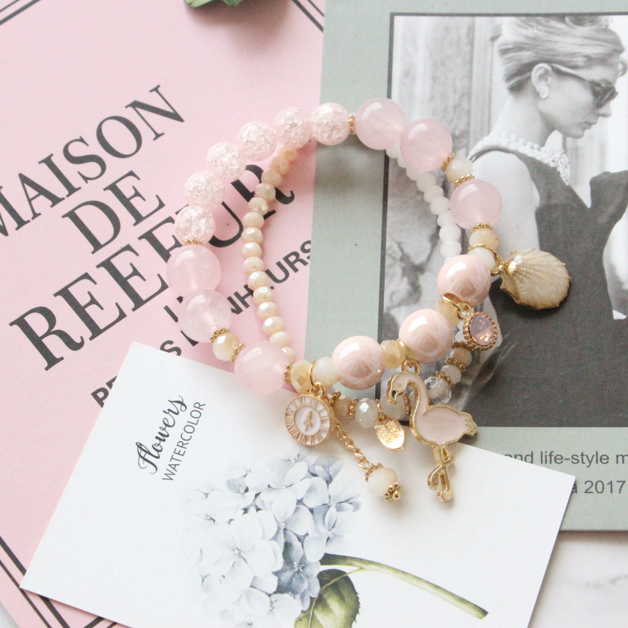 Giraffe Double Layer Crystal Bead Bracelet