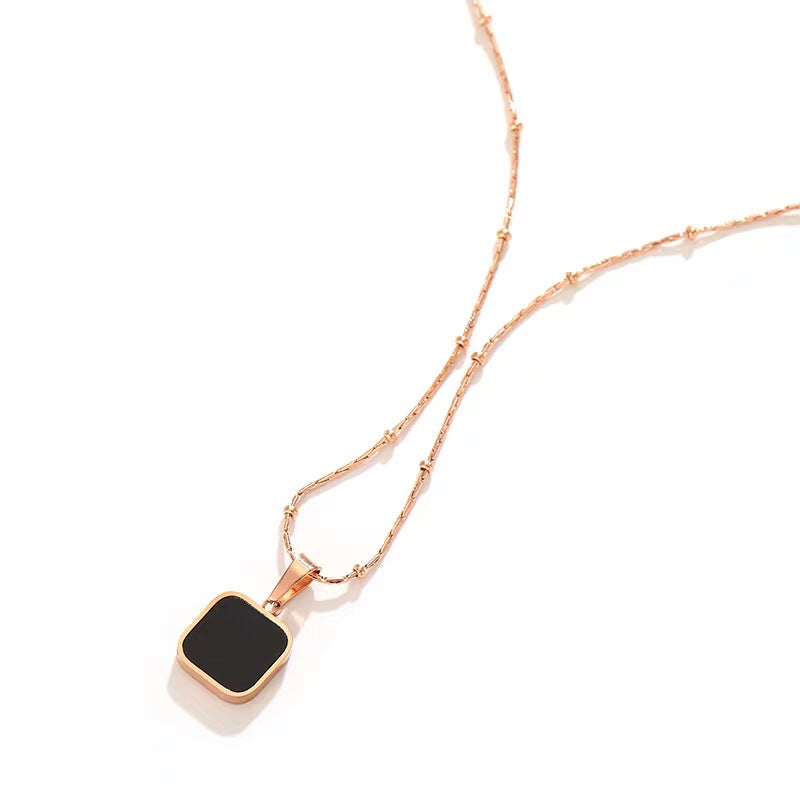 Dark Geometric Titanium Steel Necklace