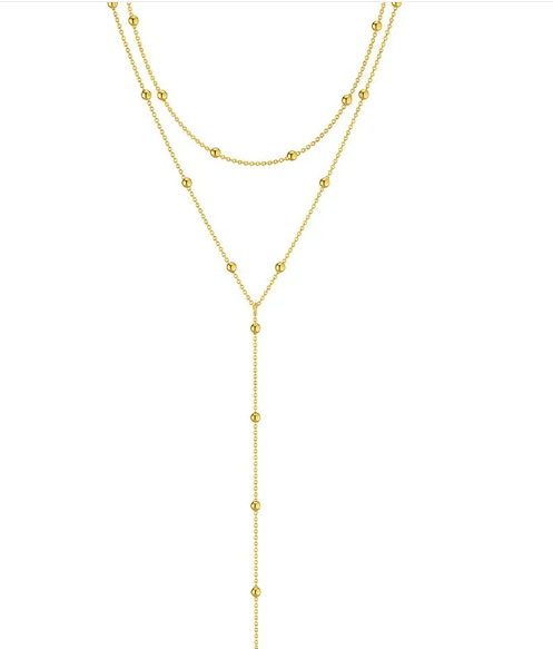 Geometric Tassel Bead Necklace