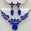 Earring and Necklace Set with Crystal Jewelry