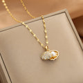 Heart-Shaped Pearl Shell Pendant Necklace
