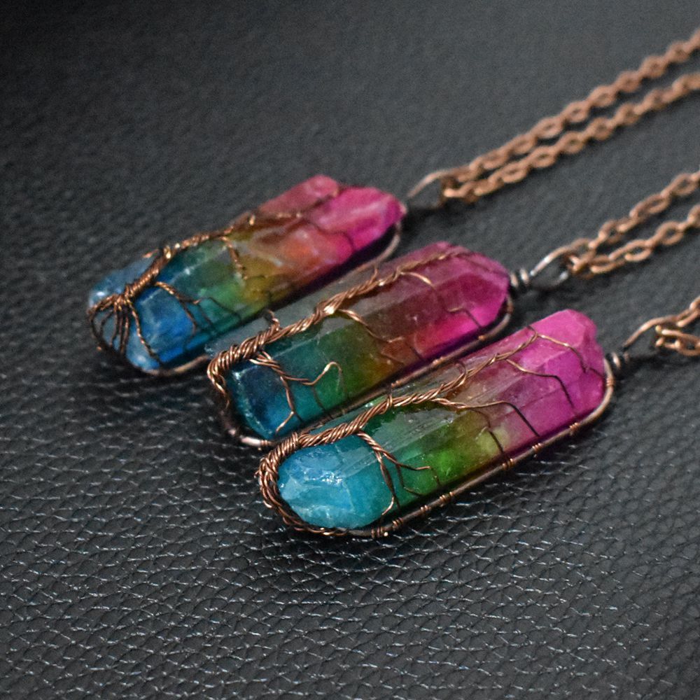 Life Tree Stone Column Necklace