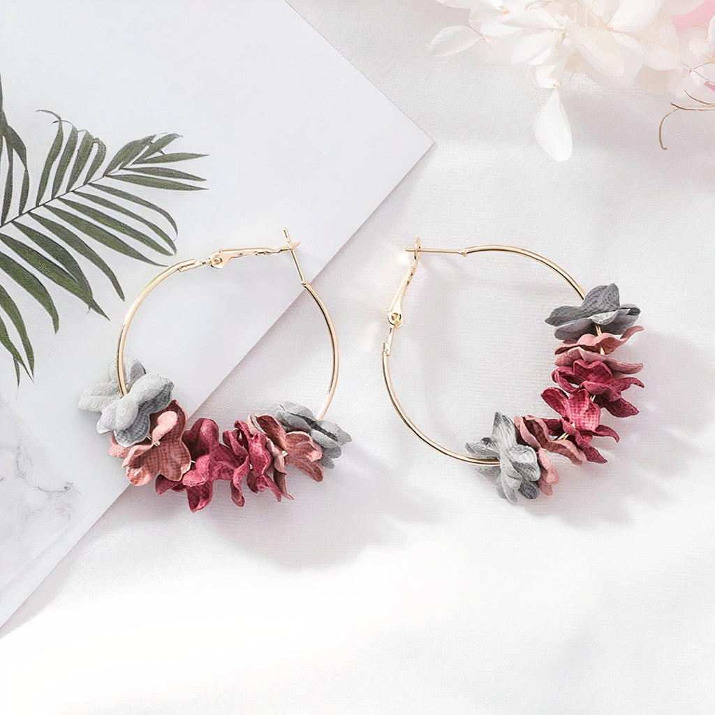 Aussie Floral Bloom Hoop Earrings
