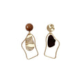 Korean Vintage Geometric Asymmetrical Earrings