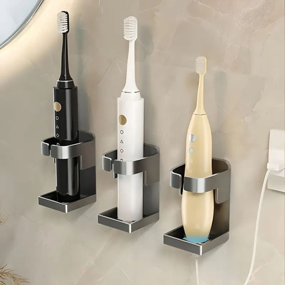 Sleek Metal Electric Toothbrush Holder