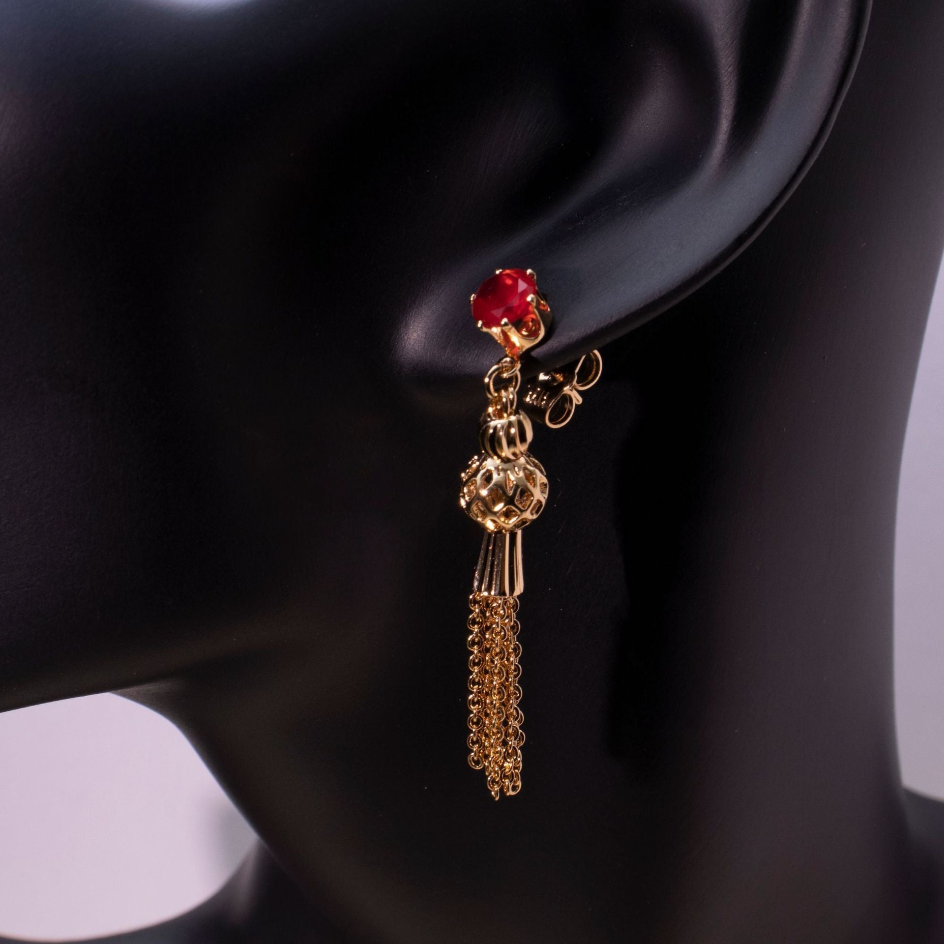 Gold finished Tassel Dangle Earrings