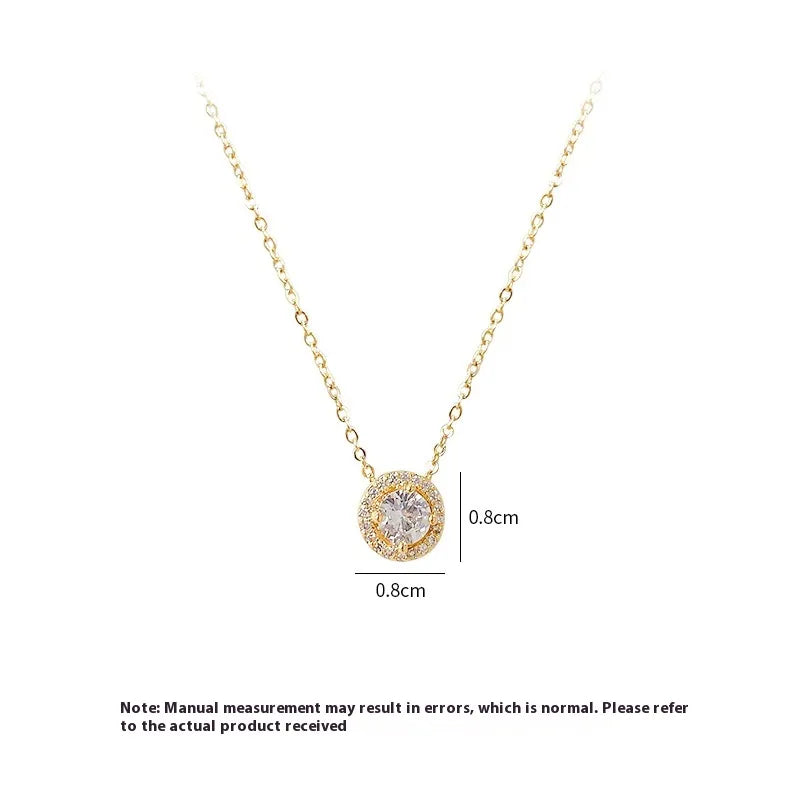 Single Zircon Circle Necklace