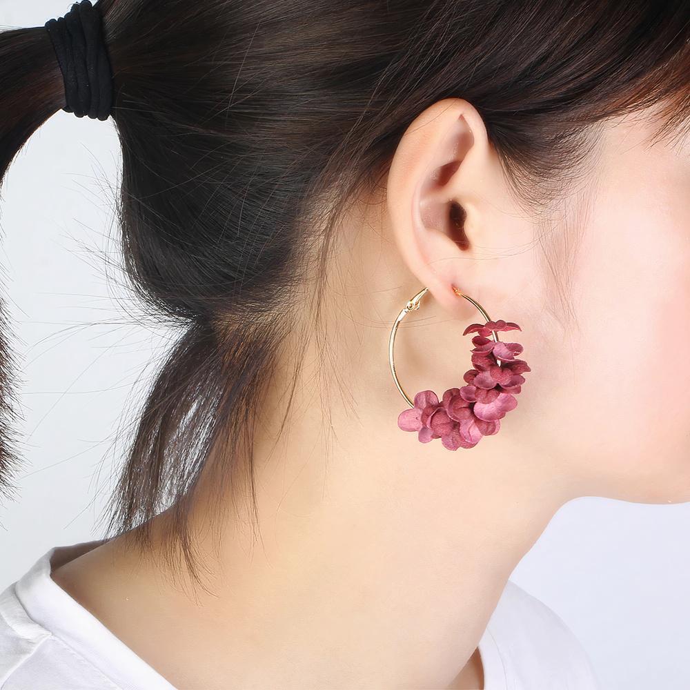 Rose Bloom Hoop Earrings