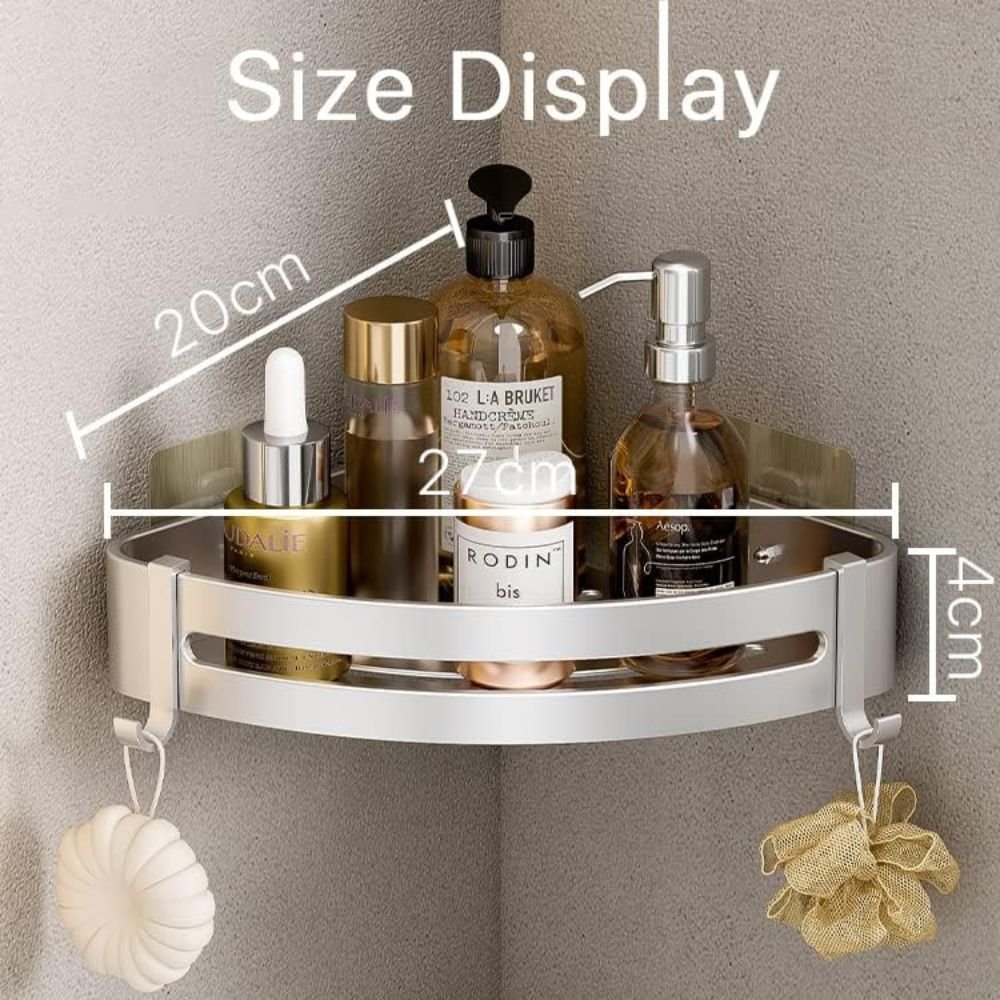 Silver Triangular Corner Shelf Organizer
