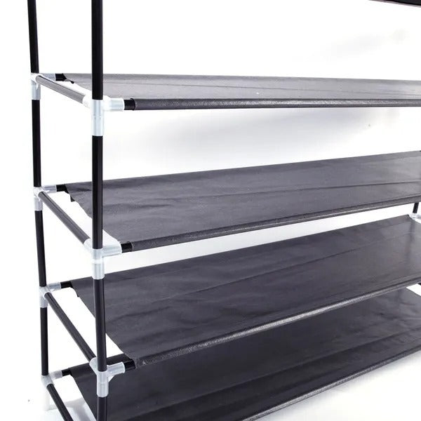 Black Five-Tier Fabric Shoe Storage