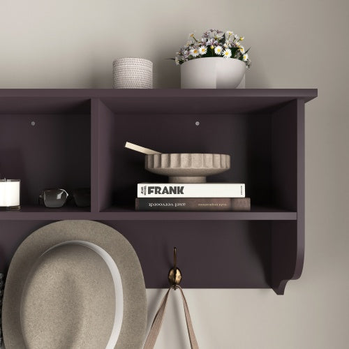 Entryway Coat Rack with Dual Hooks and Storage Shelf