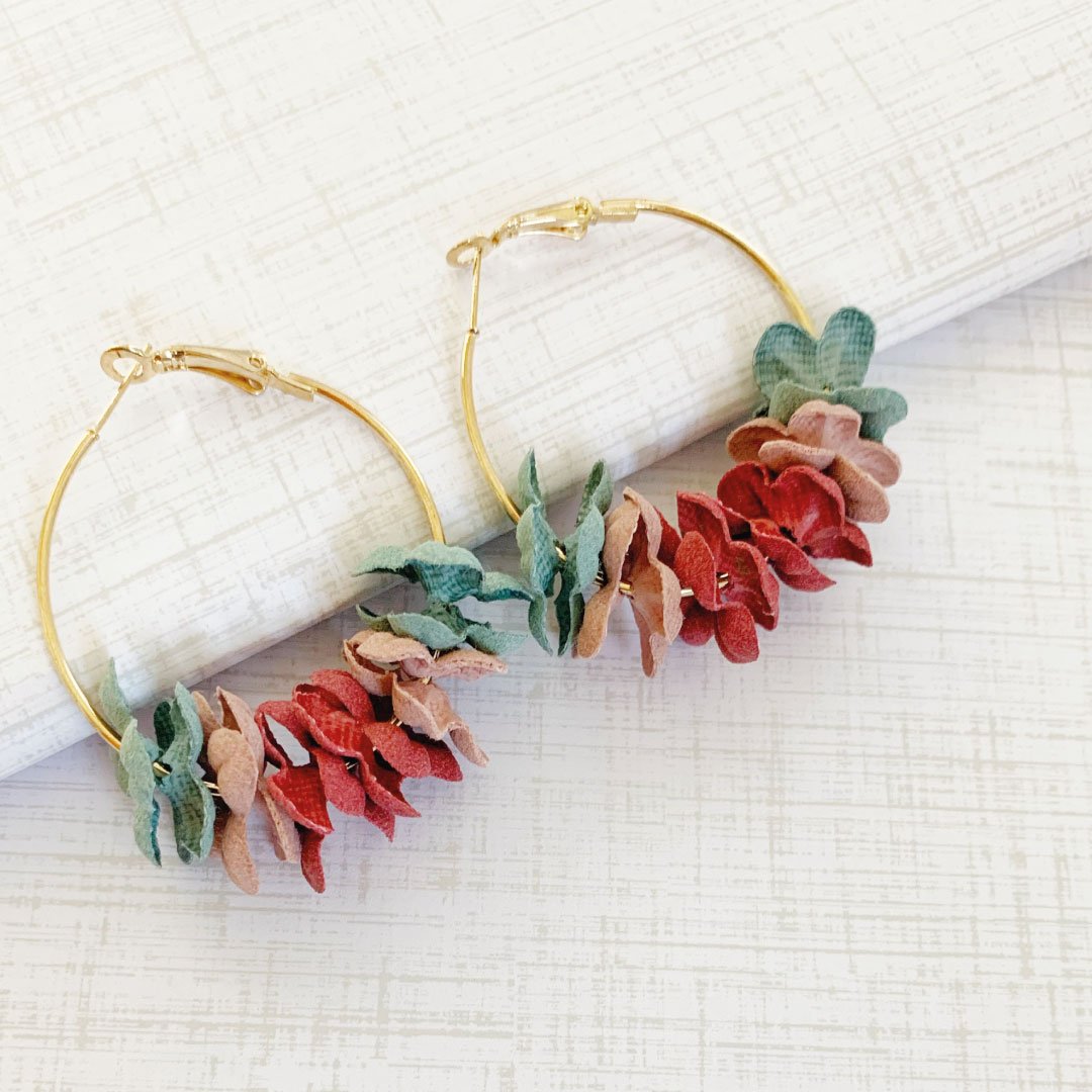 Aussie Floral Bloom Hoop Earrings