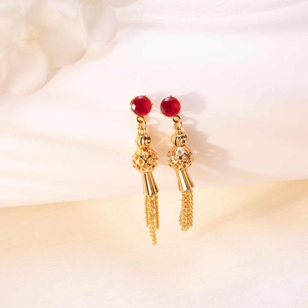 Gold finished Tassel Dangle Earrings
