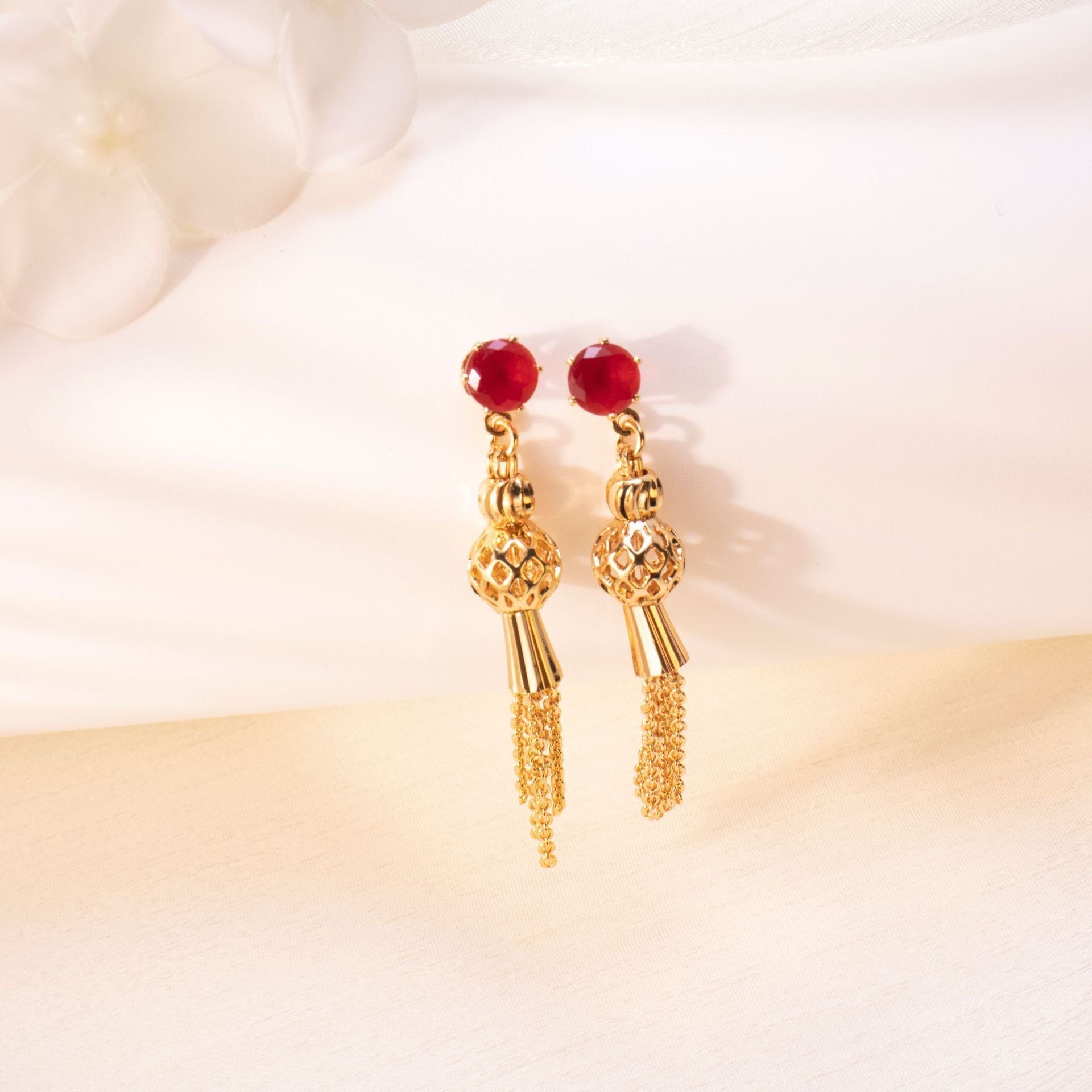 Gold finished Tassel Dangle Earrings